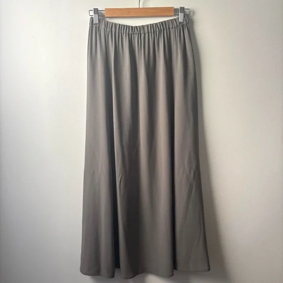 Eileen Fisher grey silk midi skirt - Picture 1 of 8